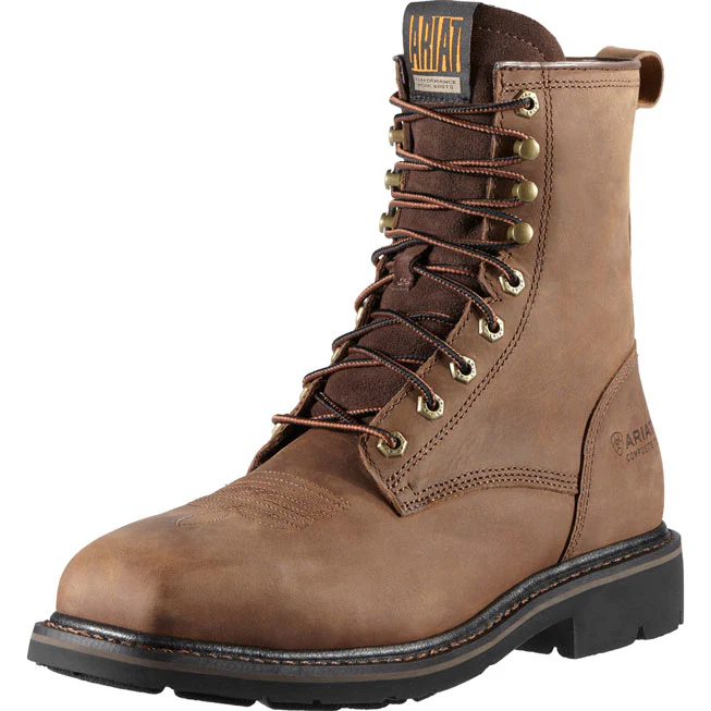 Ariat Cascade Men's 8-Inch Steel Toe Electrical Hazard Leather Work Boot - Image 3