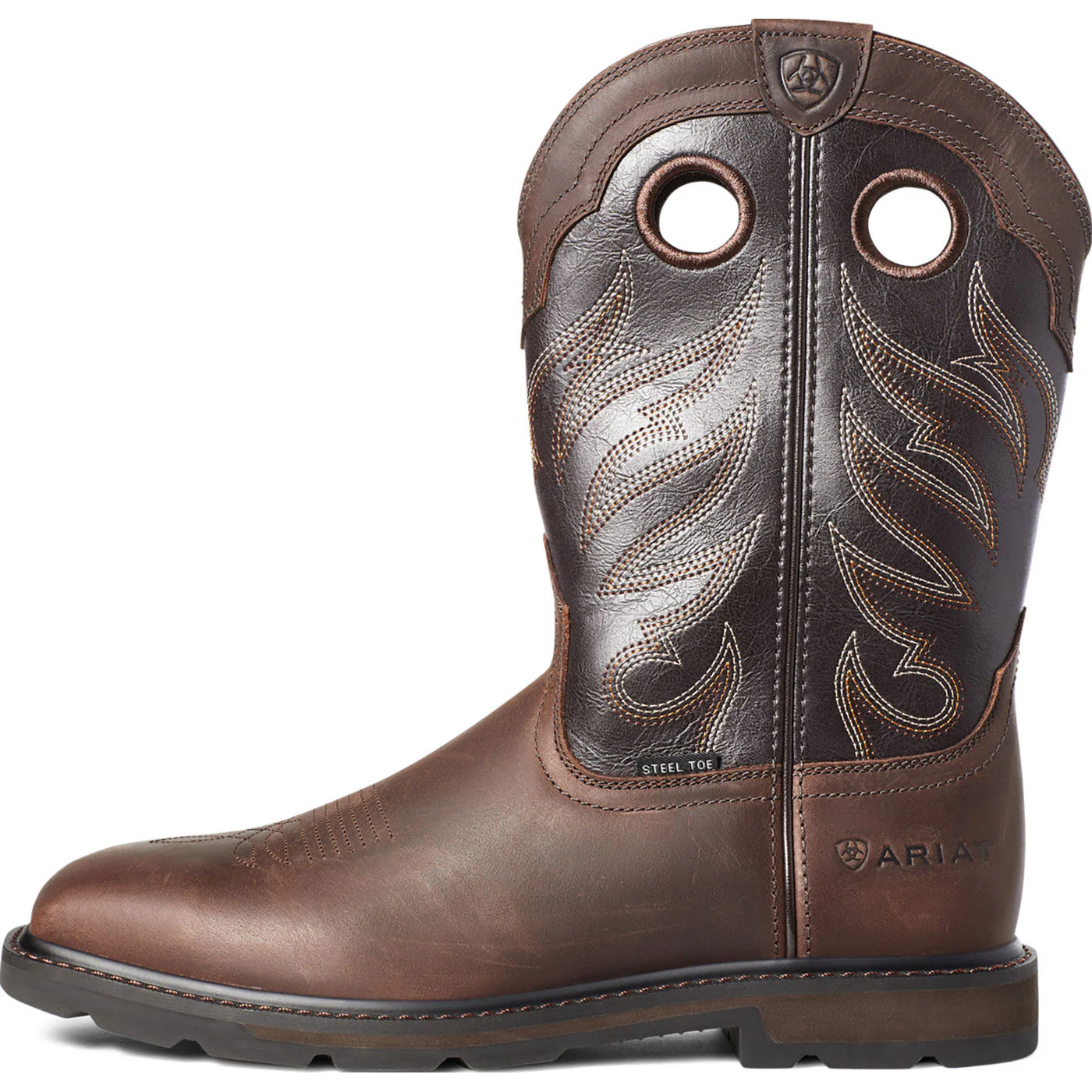Ariat Groundbreaker Men's Steel Toe Pull-On Western Work Boot - Image 5