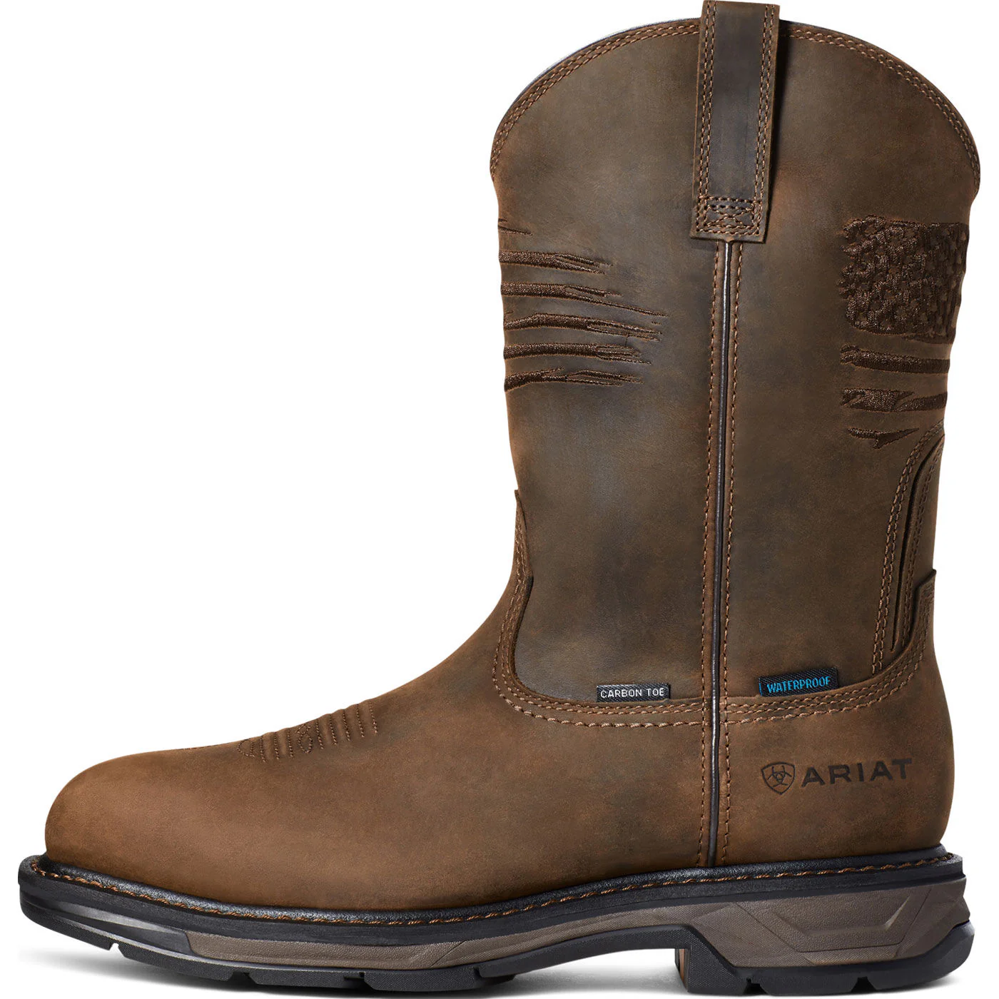 Ariat WorkHog XT Patriot Men's 11 inch Carbon Toe Electrical Hazard Waterproof Western Work Boot - Image 3