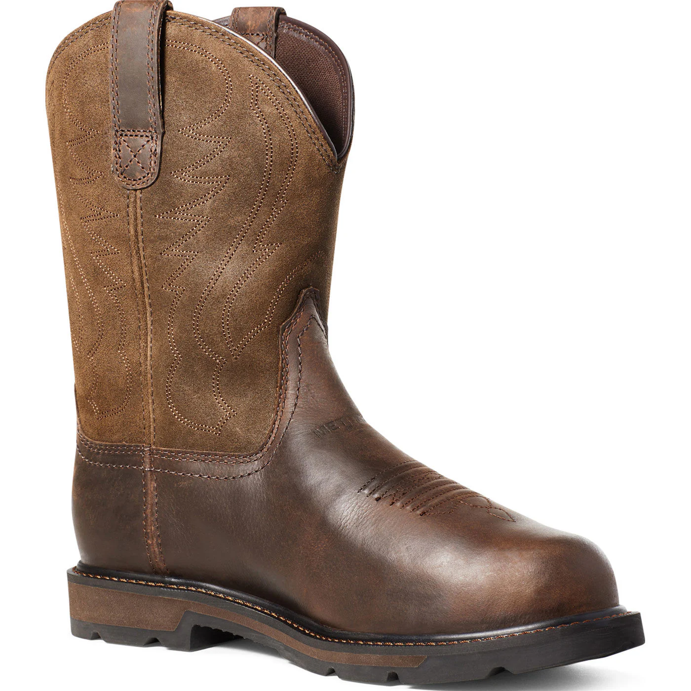 Ariat Groundbreaker Men's 10-inch Internal Metatarsal Steel Toe Pull-On Western Work Boot - Image 3