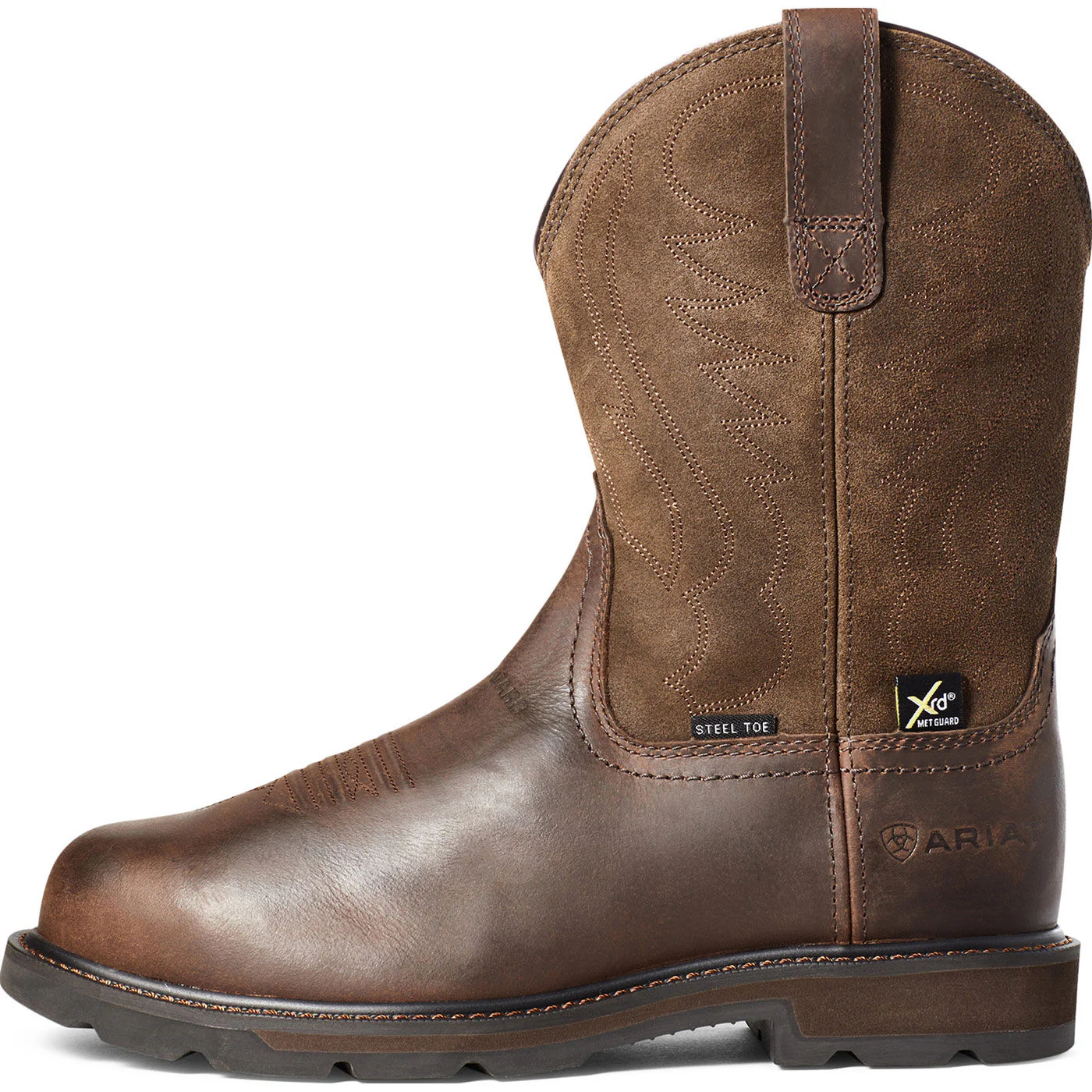 Ariat Groundbreaker Men's 10-inch Internal Metatarsal Steel Toe Pull-On Western Work Boot - Image 5
