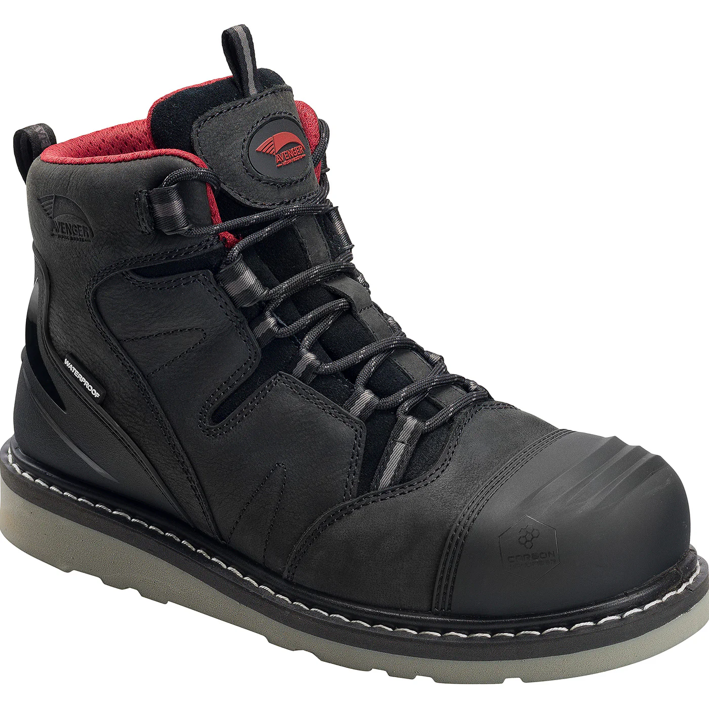 Avenger Wedge Men's 6 inch Carbon Nanofiber Toe Electrical Hazard Leather Waterproof Work Boot - Image 3