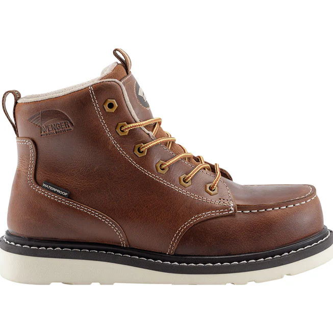 Avenger Wedge Women's Moc Carbon Nanofiber Toe Electrical Hazard Waterproof Work Boot - Image 3