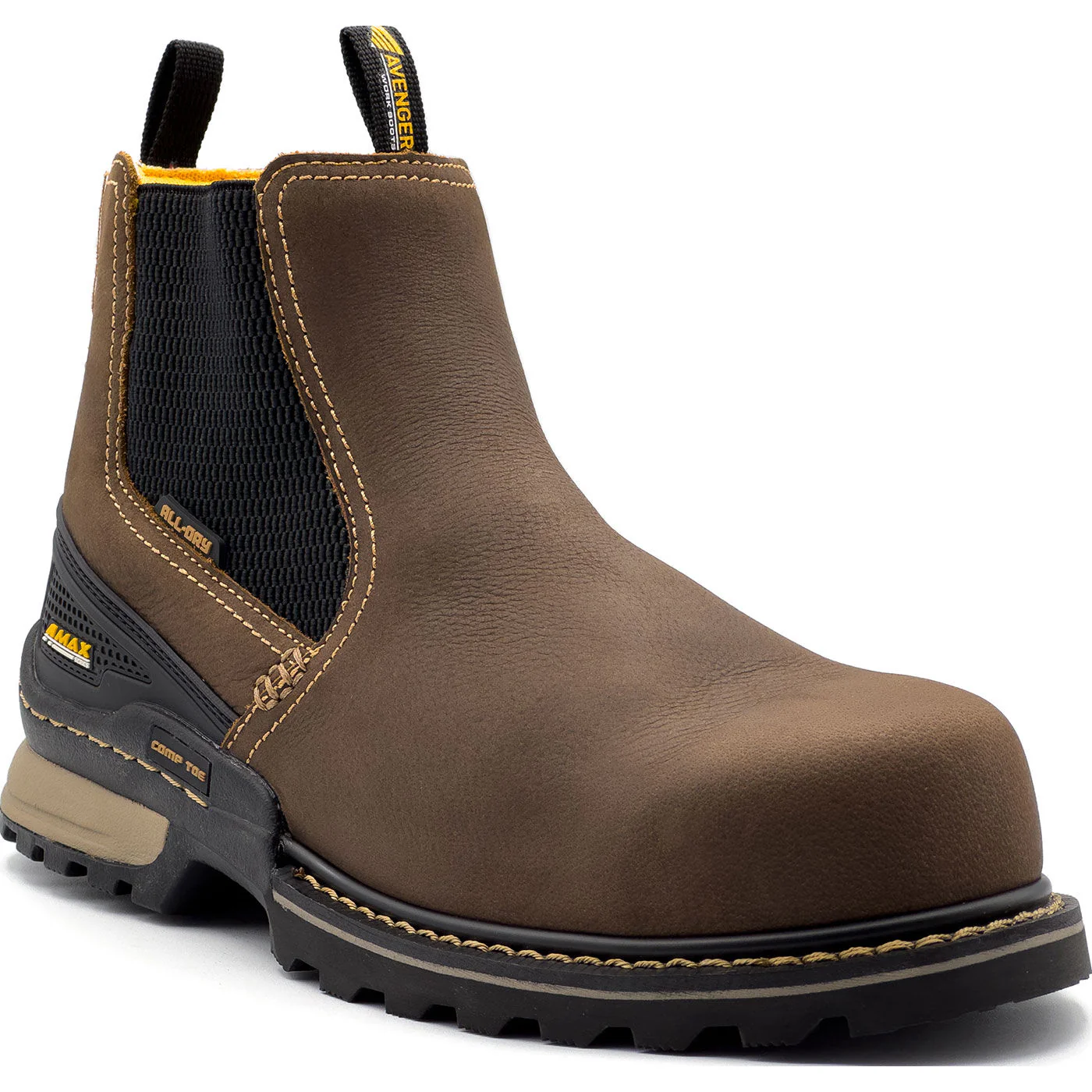 Avenger A-Max Dozer Men's Composite Toe Electrical Hazard Waterproof Chelsea Pull-on Work Boot
