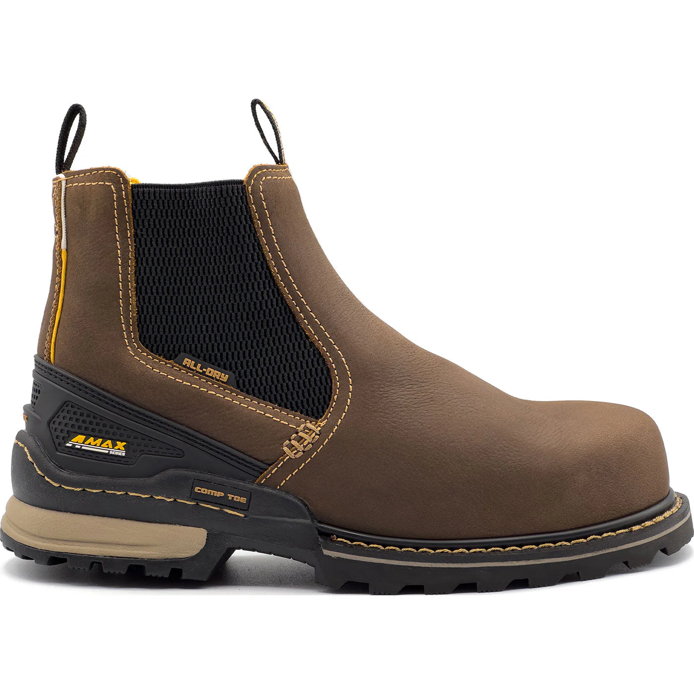 Avenger A-Max Dozer Men's Composite Toe Electrical Hazard Waterproof Chelsea Pull-on Work Boot - Image 3