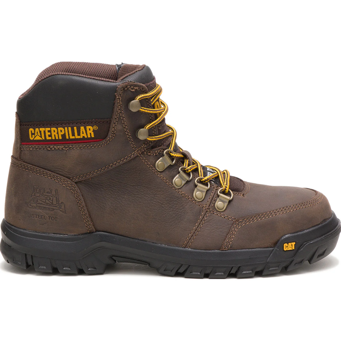 Cat Outline Men's 6-inch Steel Toe Electrical Hazard Work Hiker - Image 3