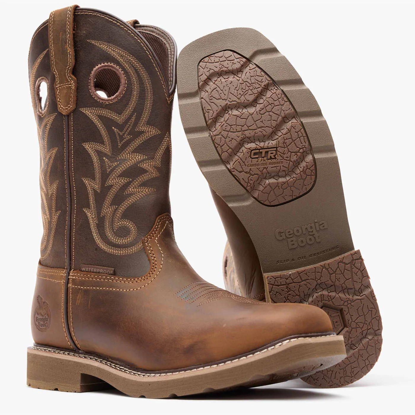 Georgia Boot Core 37 Western 11" Steel Toe Waterproof Pull-On Work Boot - Image 4