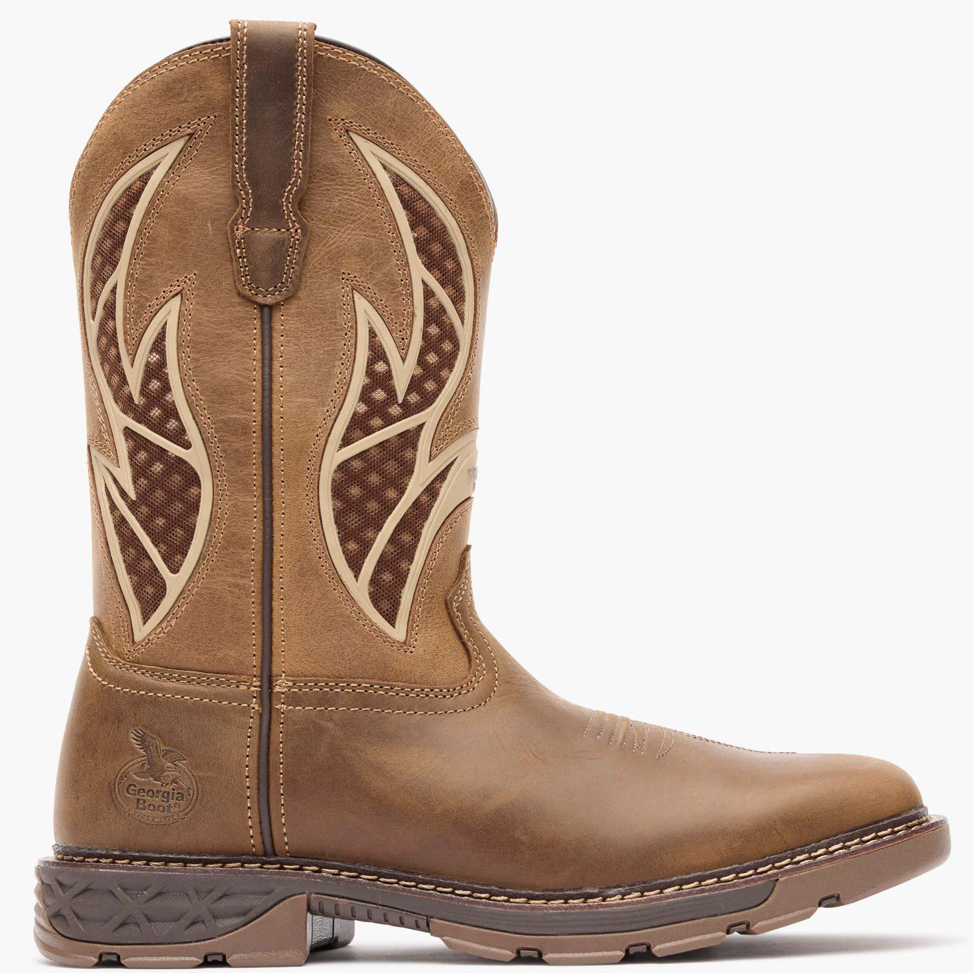 Georgia Boot Carbo-Tec FLX Alloy Toe Pull-on with InsulKul™ Work Boot in Brown/Tan