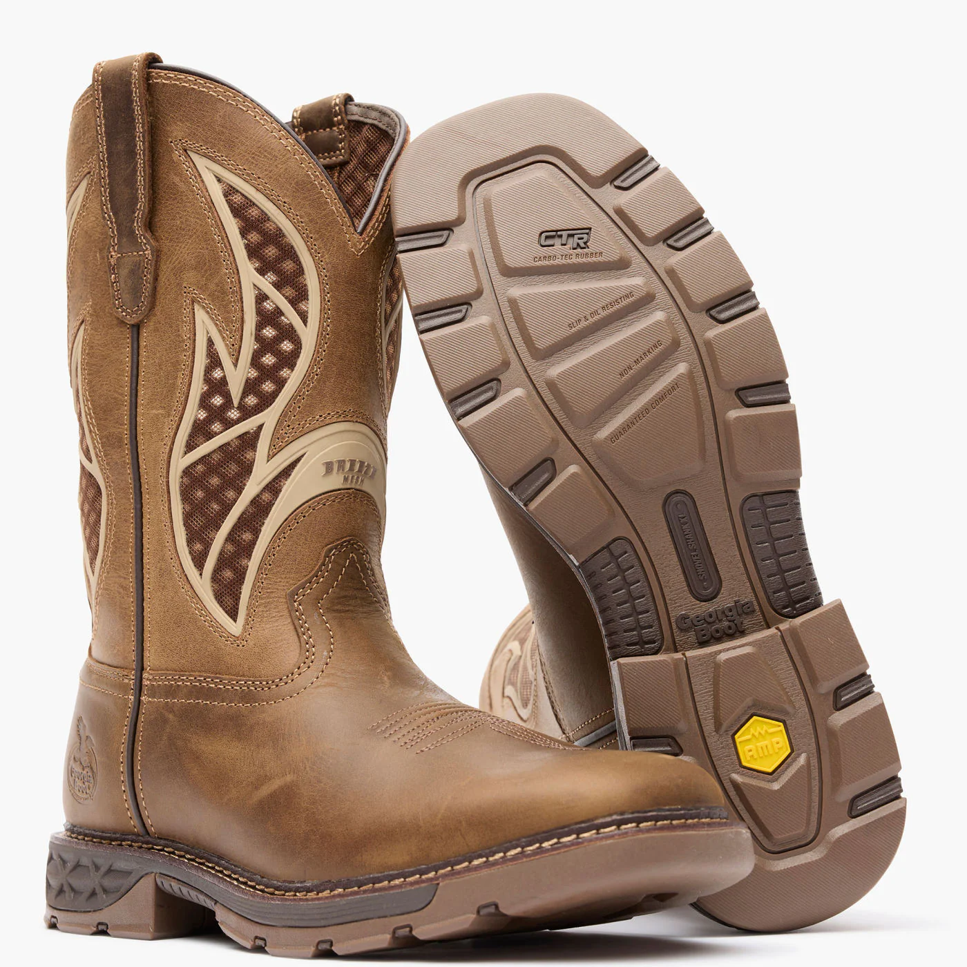 Georgia Boot Carbo-Tec FLX Alloy Toe Pull-on with InsulKul™ Work Boot in Brown/Tan - Image 4