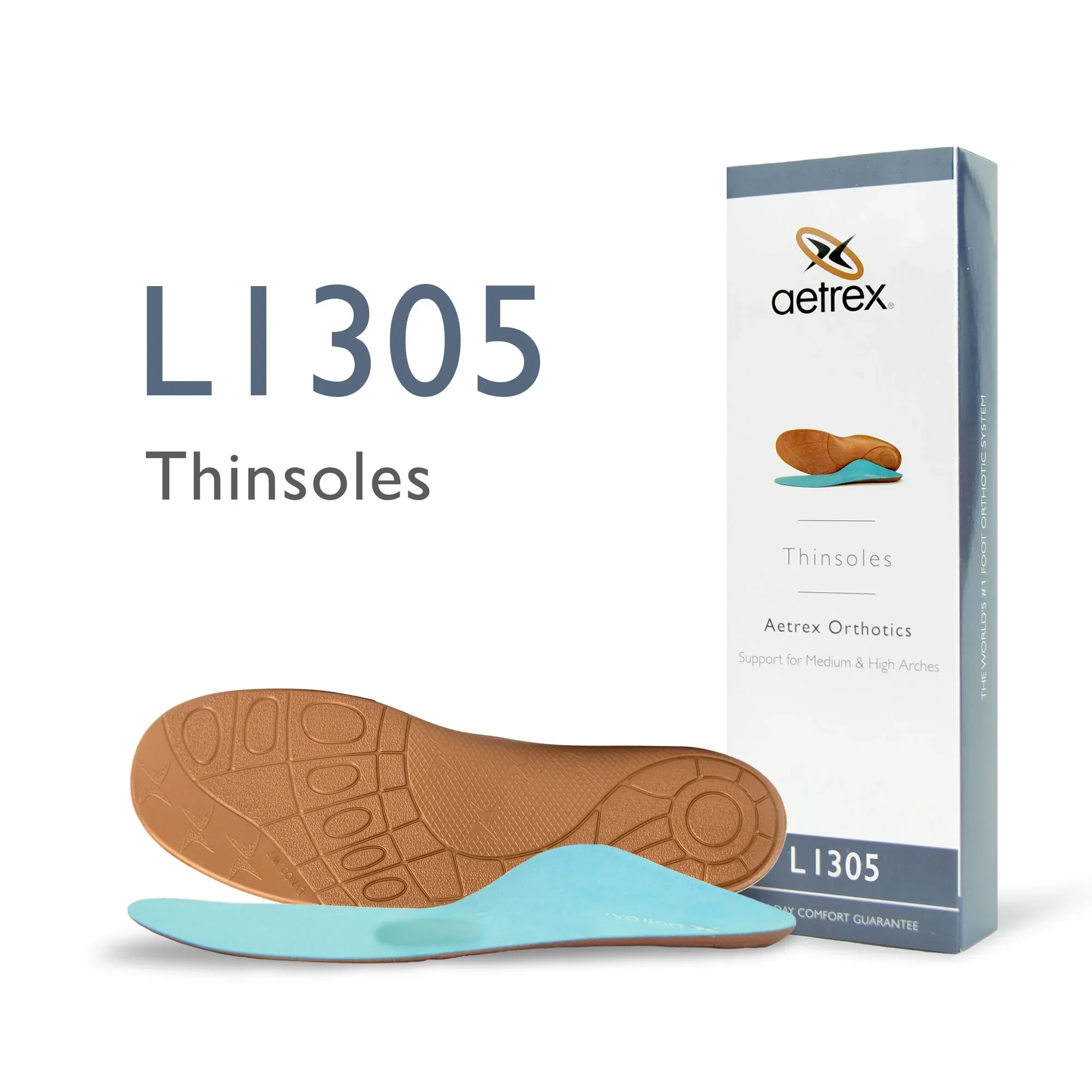Aetrex Unisex Thinsole Medium/High Arch with Metatarsal Support Orthotic