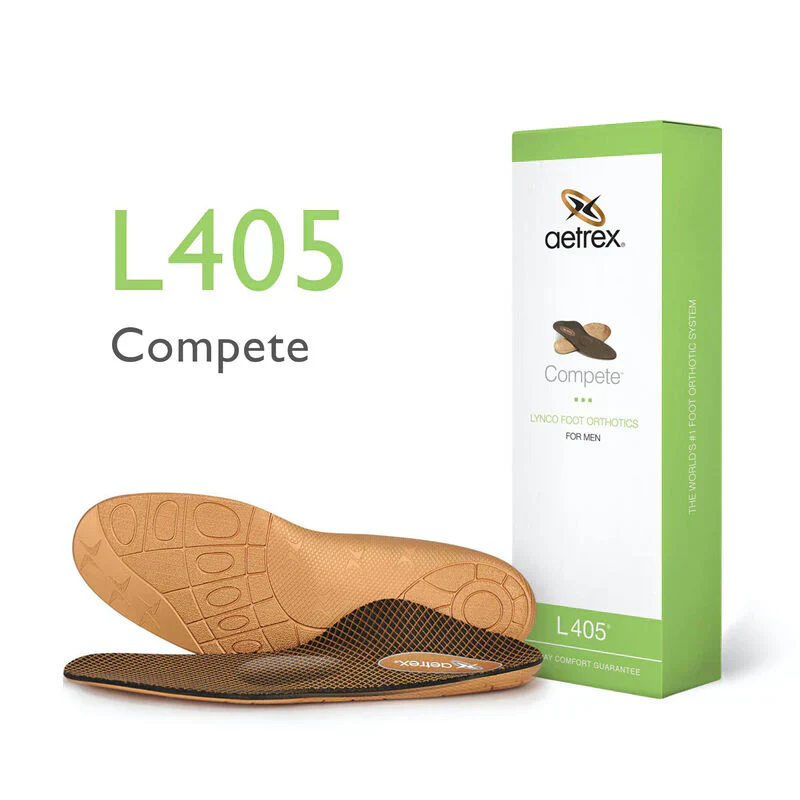 Aetrex Men's Compete Medium/High Arch Metatarsal Support Orthotic for Athletic Shoes