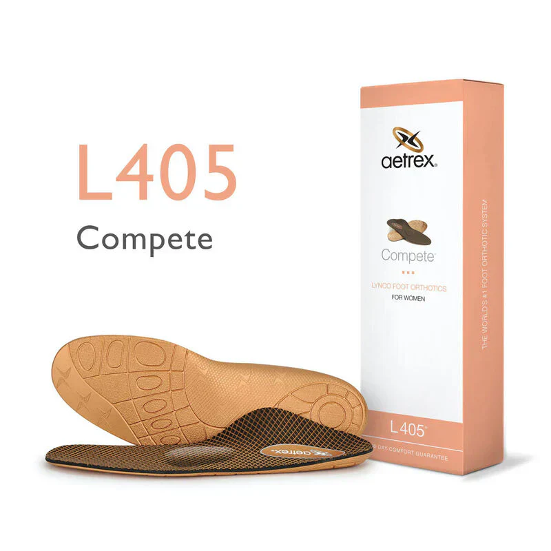 Aetrex Women's Compete Medium/High Arch Metatarsal Support Orthotic for Athletic Shoes
