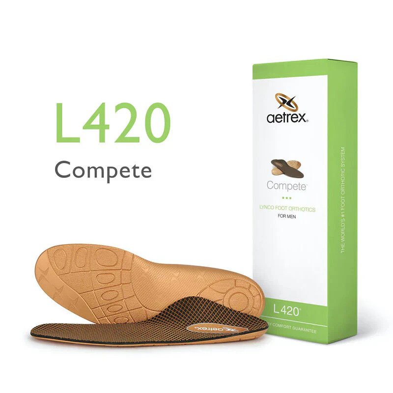 Aetrex Men's Compete Flat/Low Arch Posted Orthotic for Athletic Shoes