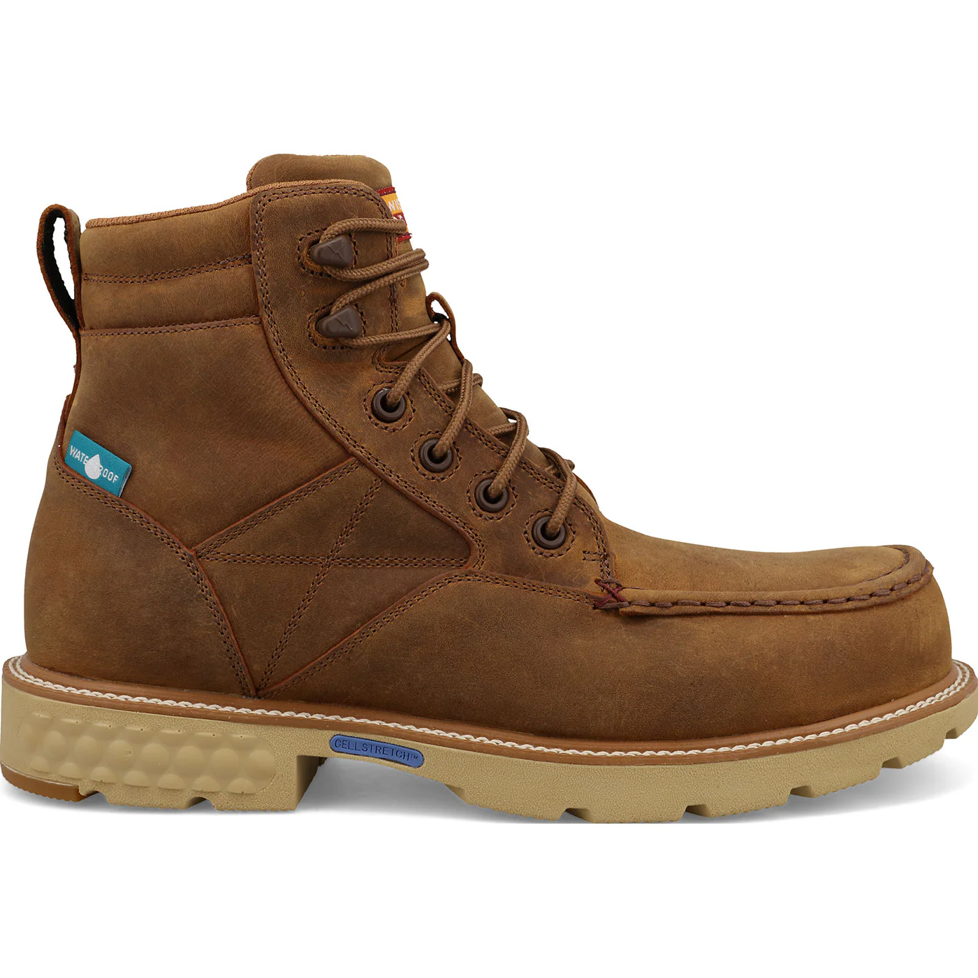 Twisted X Men's CellStretch 6-Inch Moc Nano Toe Electrical Hazard Waterproof Leather Work Boot - Image 2