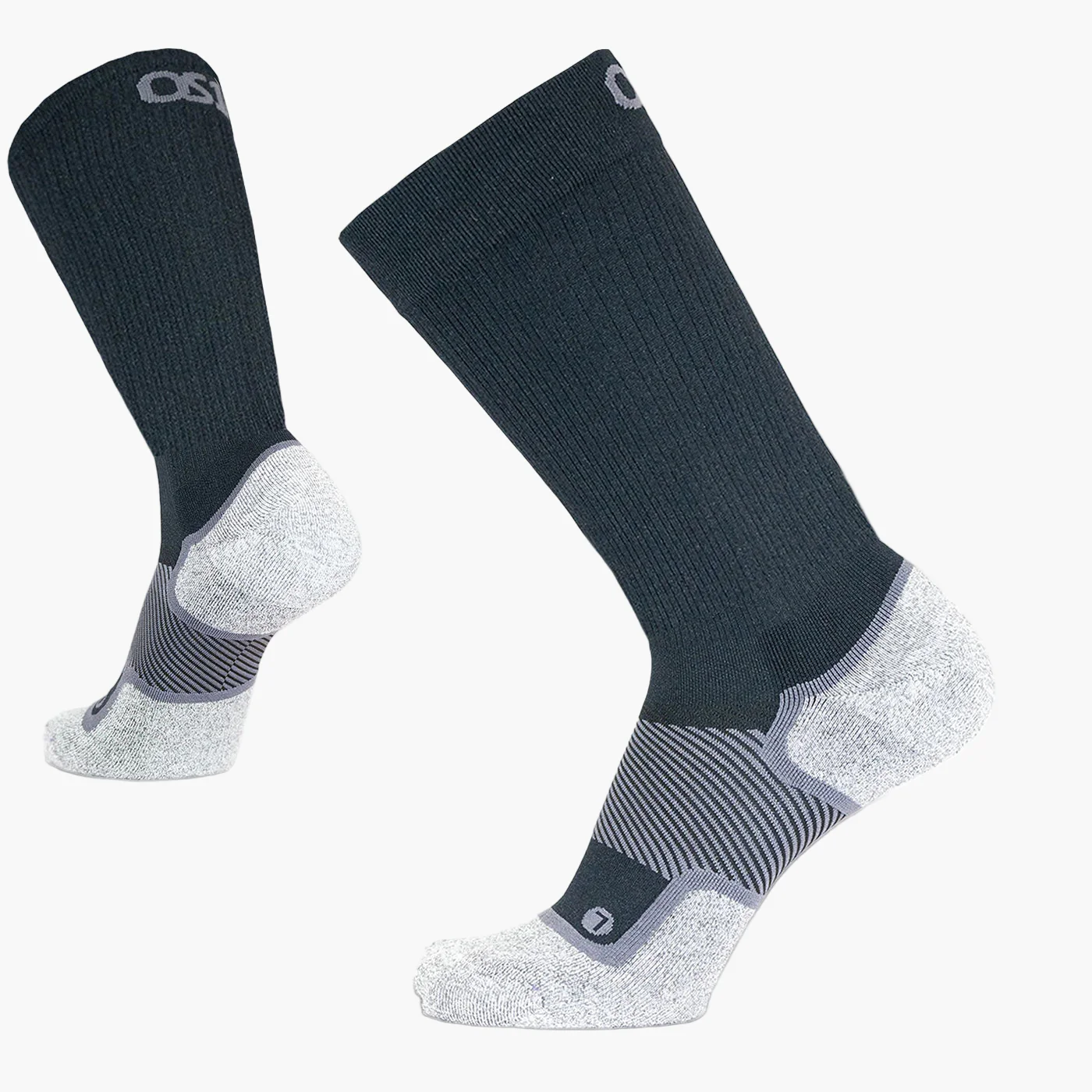 OS1st WP4+ Wide Unisex Wellness Performance Black Crew Socks - Image 2