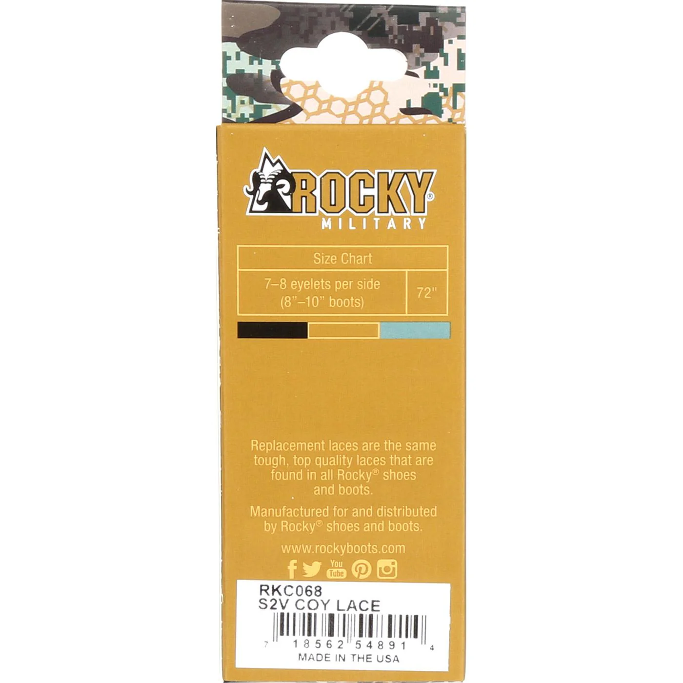 Rocky S2V 72" Laces Coyote Brown - Image 5