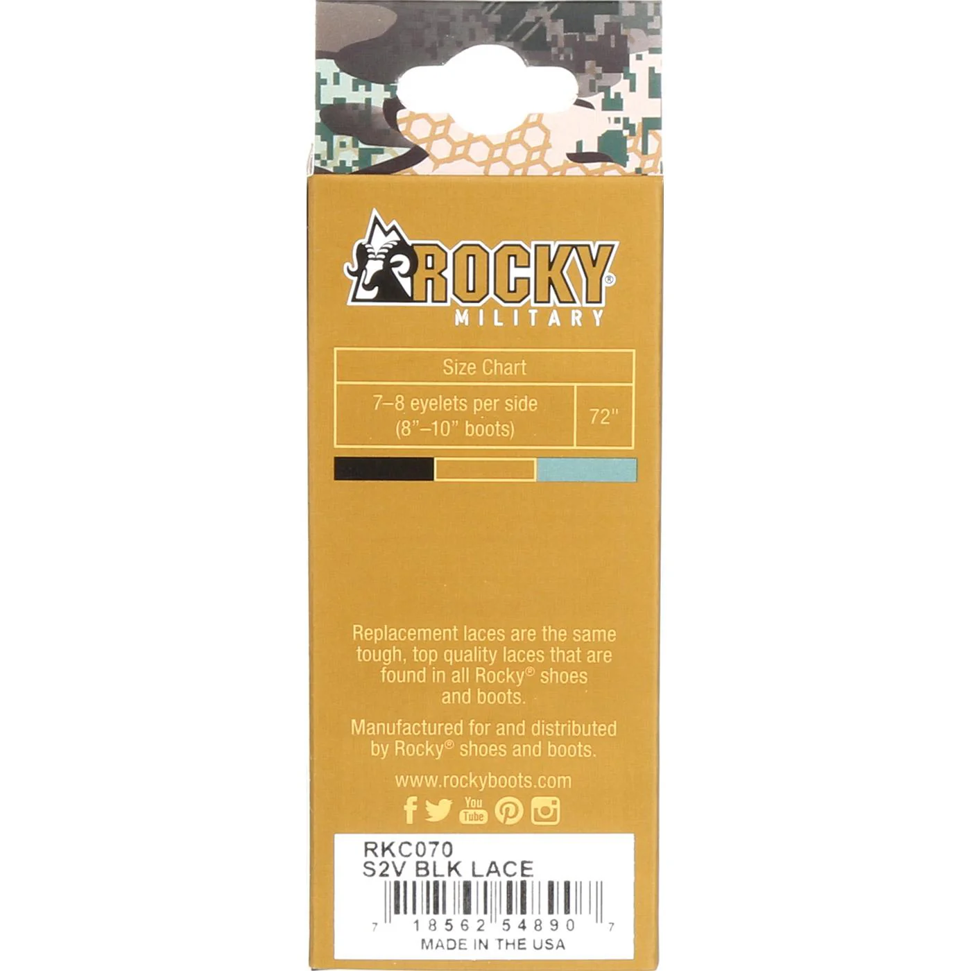 Rocky S2V 72" Black Laces - Image 5