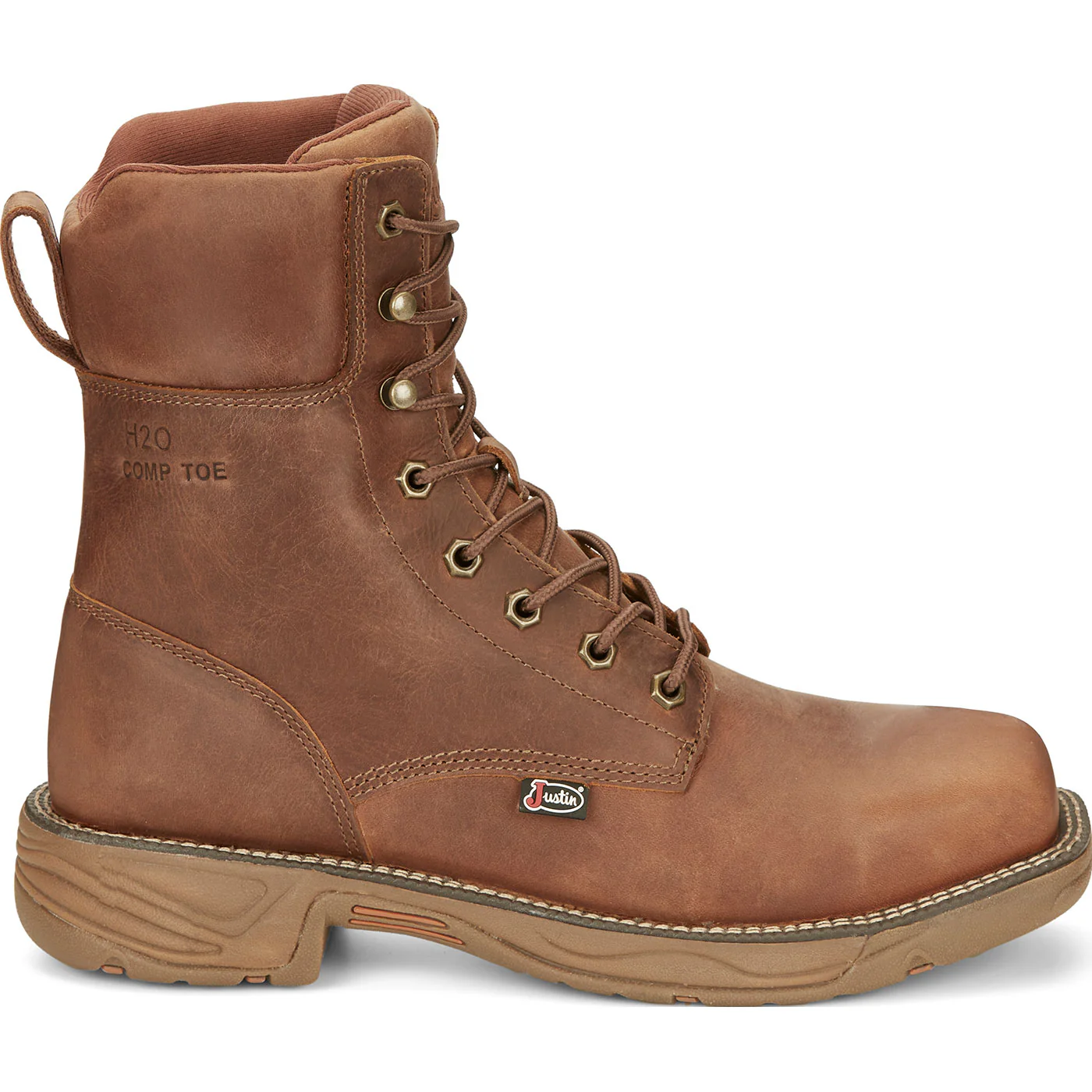 Justin Work Stampede Rush Corbett Men's 8-Inch Nano Composite Electrical Hazard Waterproof Work Boot - Image 3