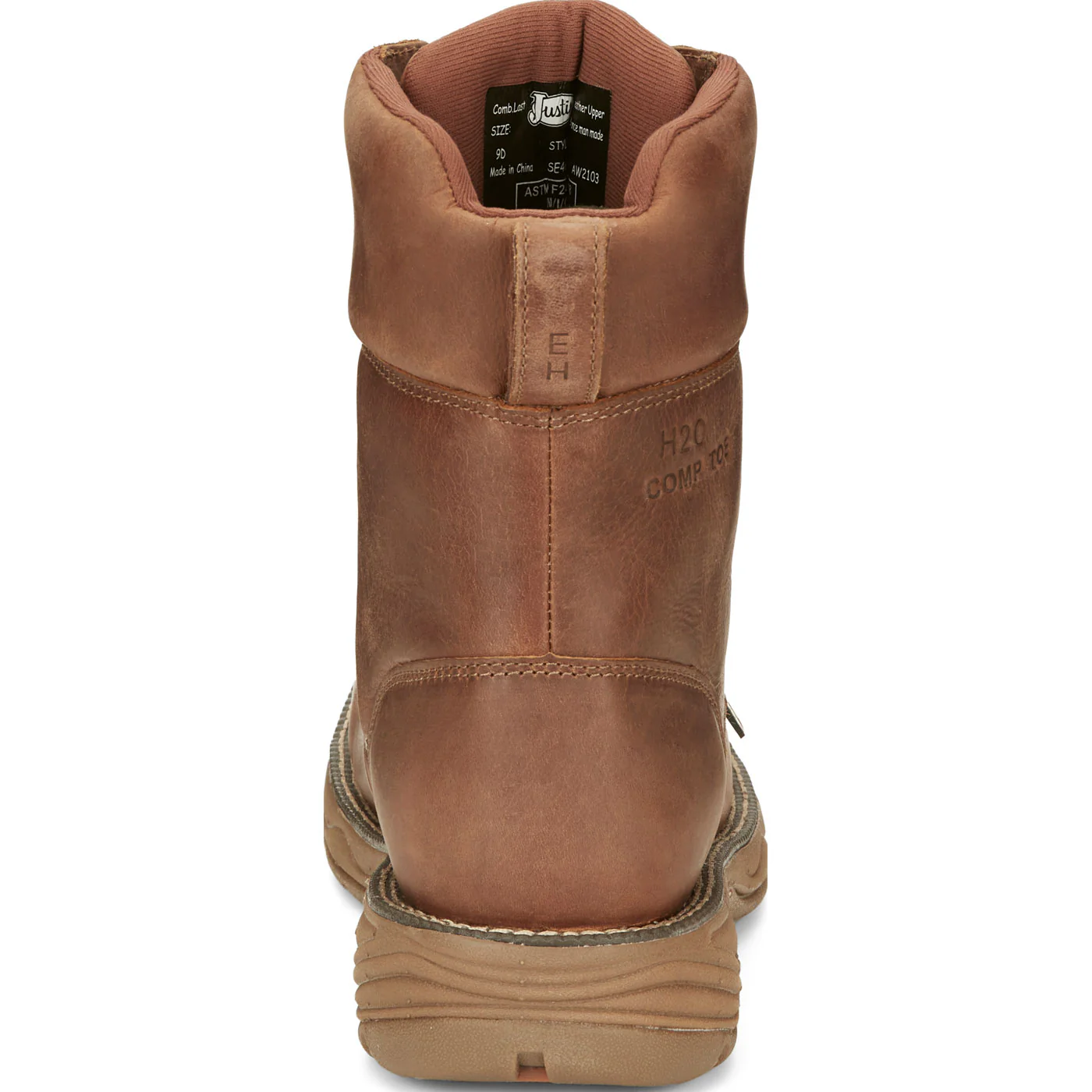 Justin Work Stampede Rush Corbett Men's 8-Inch Nano Composite Electrical Hazard Waterproof Work Boot - Image 5