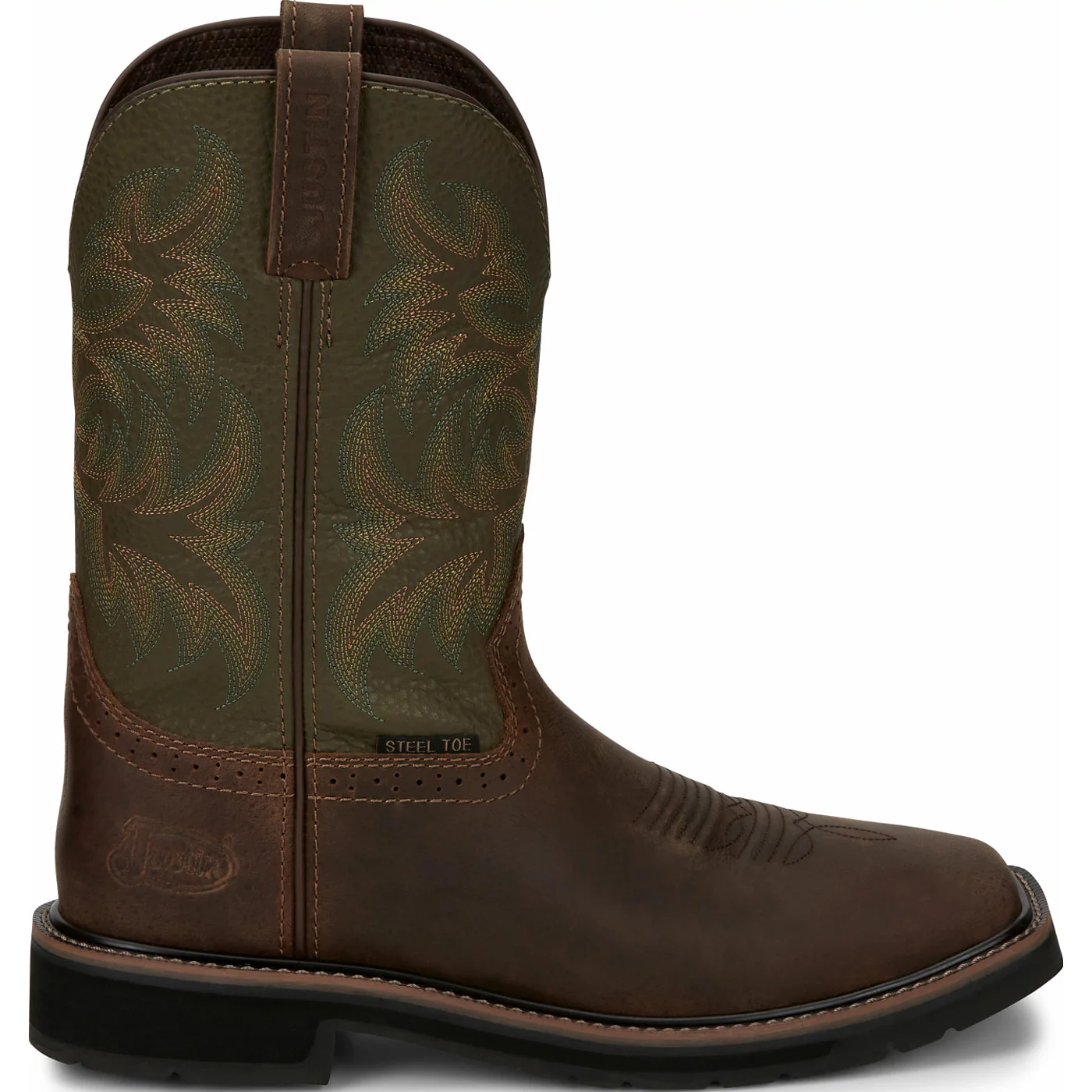 Justin Work Men's Steel Toe Electrical Hazard Pull-On Western Work Boot - Image 3