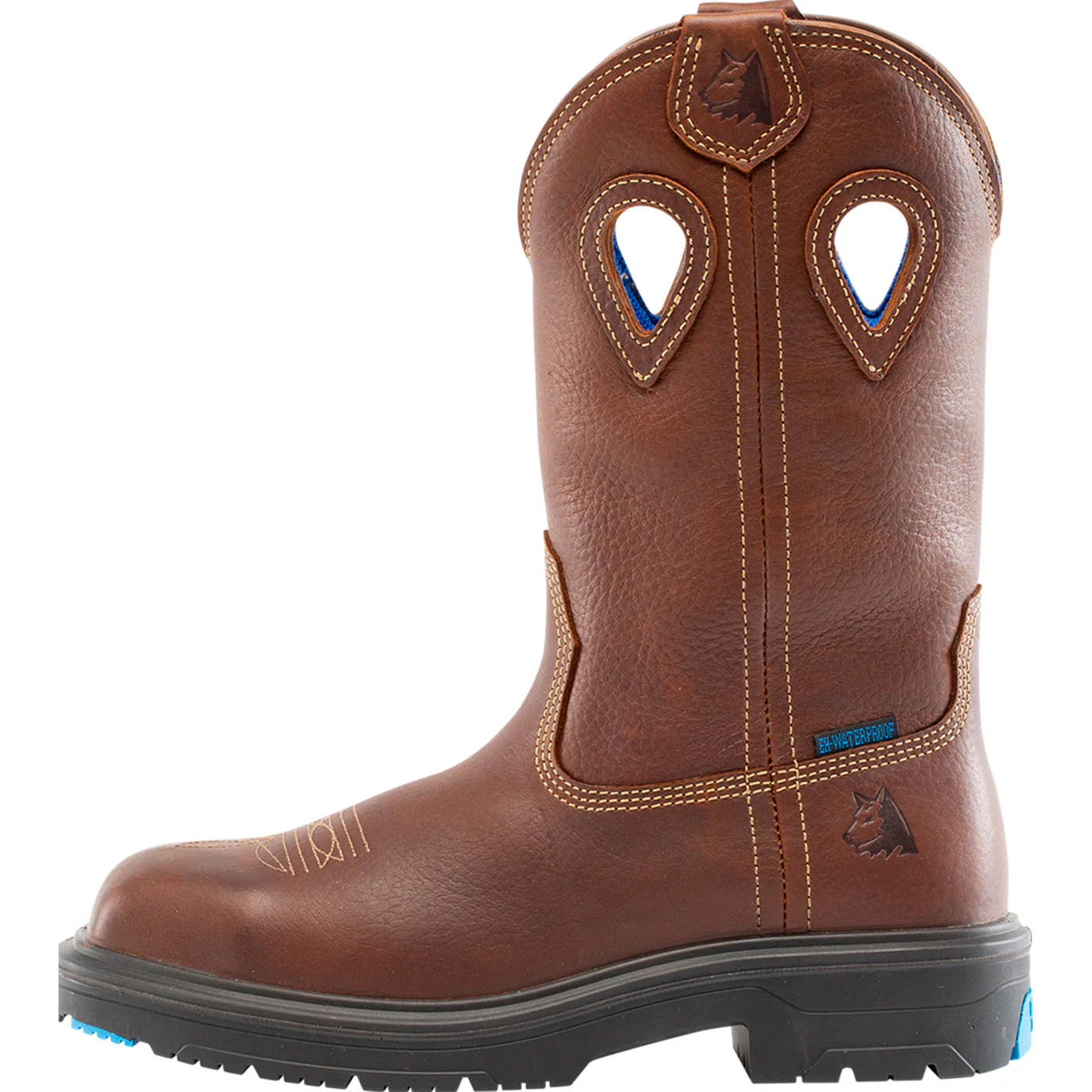 Steel Blue - Blue Heeler Men's Steel Toe Electrical Hazard Waterproof Pull-On Western Work Boot - Image 6