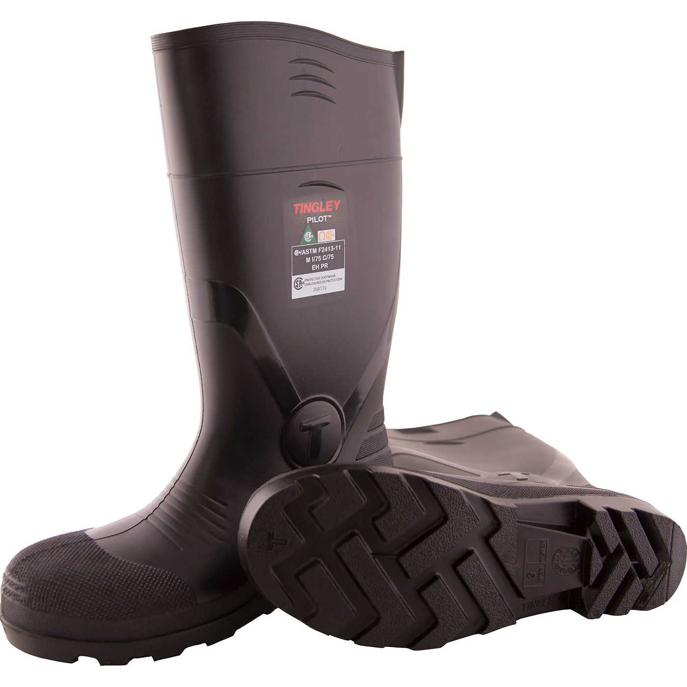 Tingley Pilot Unisex 15 inch PVC Steel Toe CSA-Approved Puncture Resistant Black Knee Boot